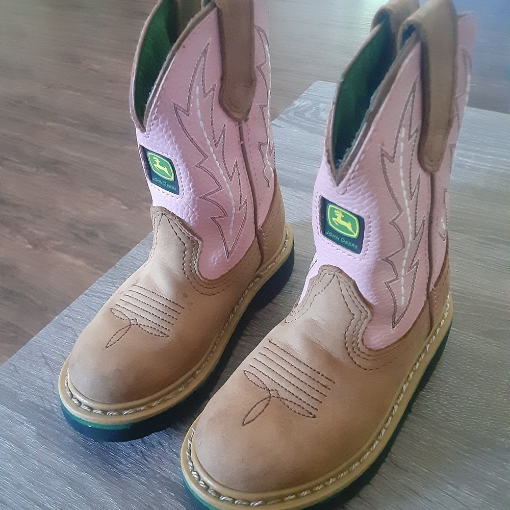 Girls John deere boots size 10 toddler